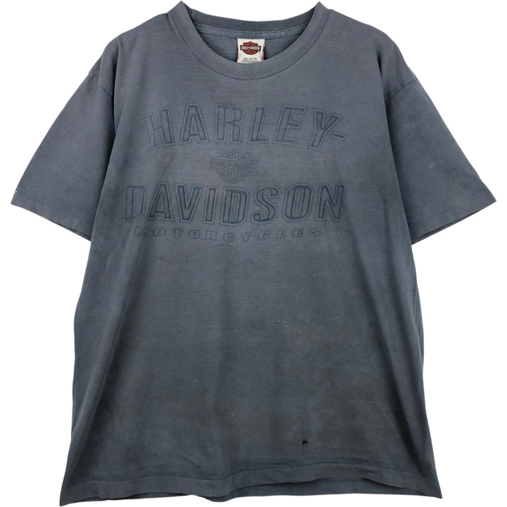 00'S Harley-Davidson Motorcycle Bike T-shirt Made in USA Men's L size cotton black type Vintage Second Hand