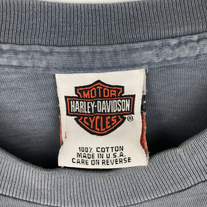 00'S Harley-Davidson Motorcycle Bike T-shirt Made in USA Men's L size cotton black type Vintage Second Hand