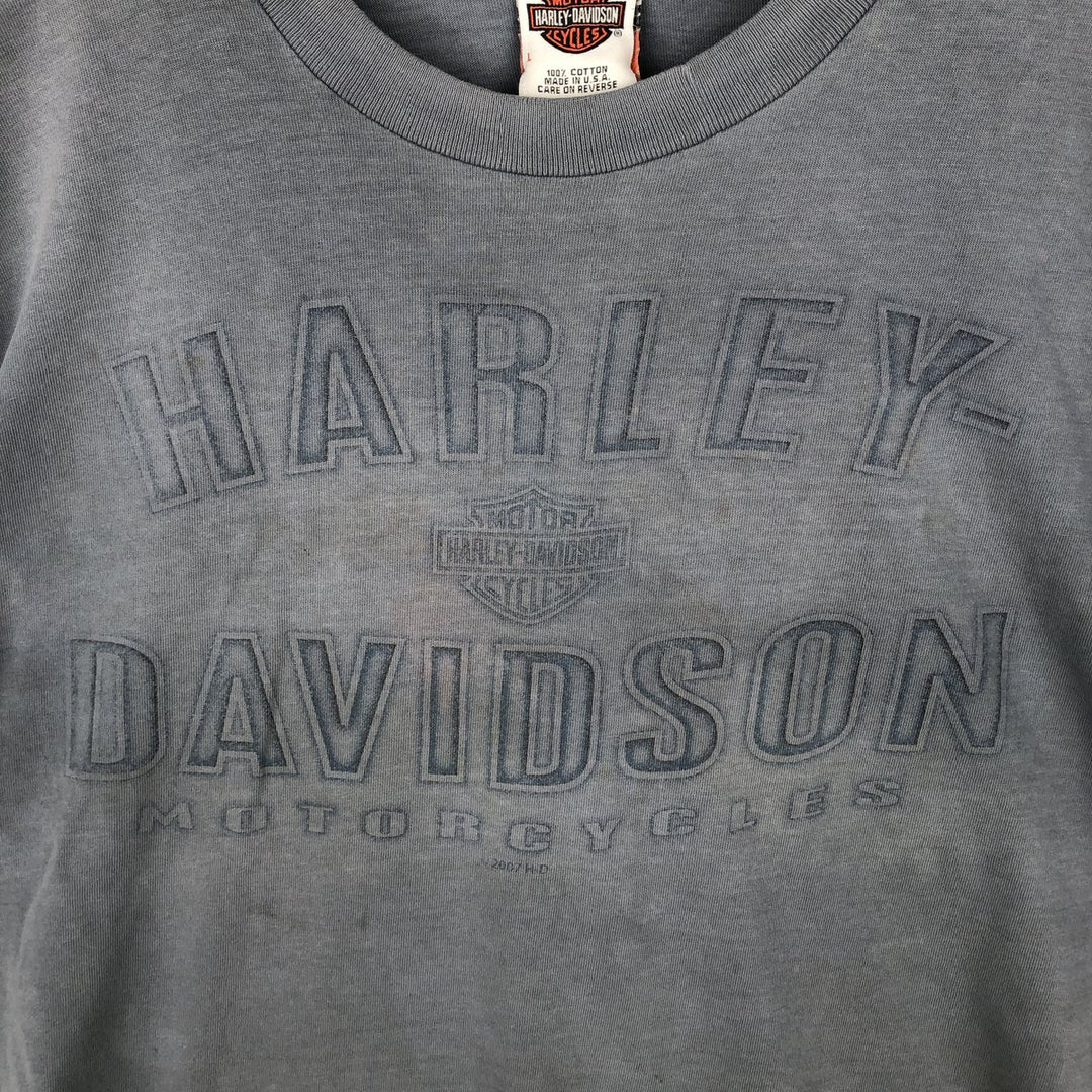 00'S Harley-Davidson Motorcycle Bike T-shirt Made in USA Men's L size cotton black type Vintage Second Hand