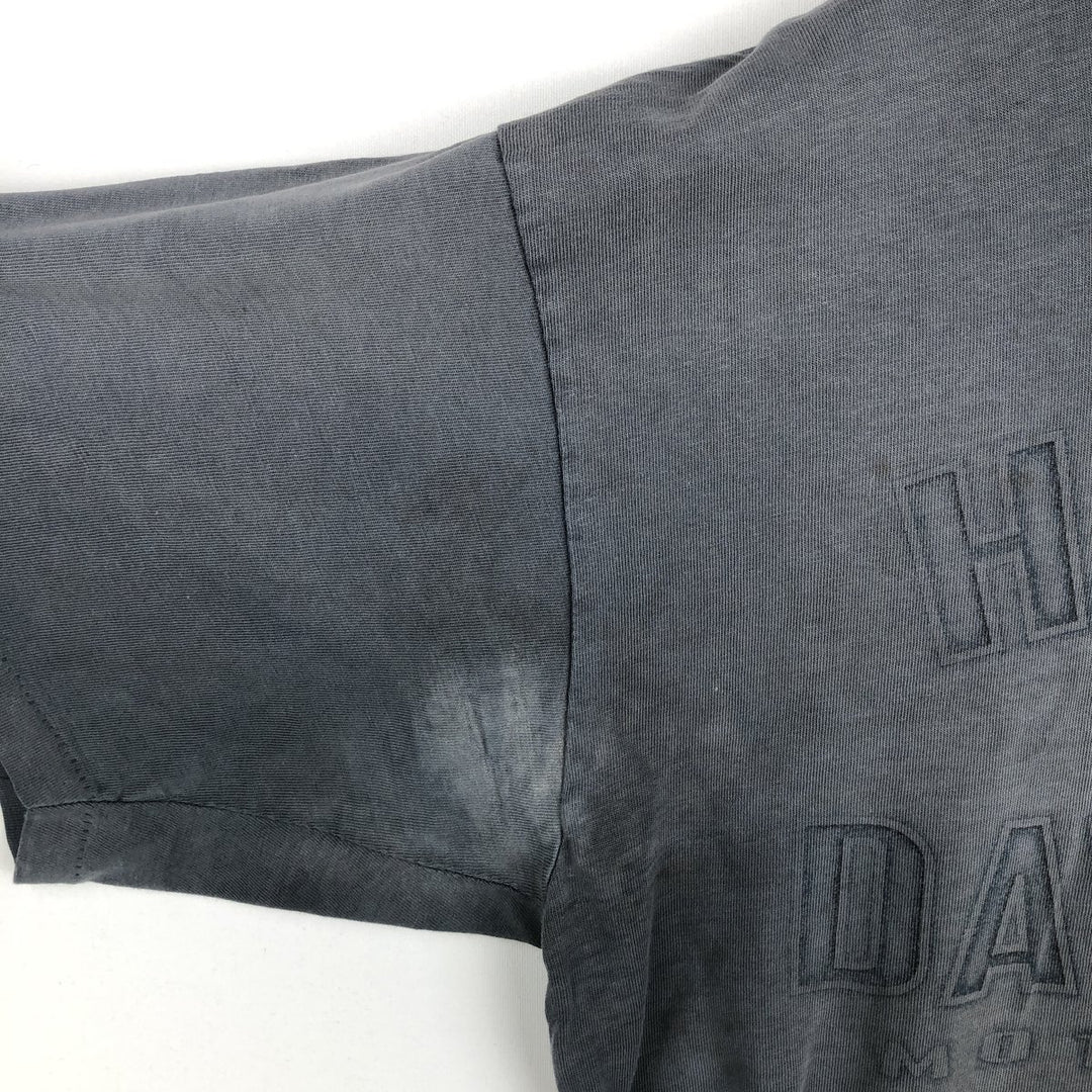00'S Harley-Davidson Motorcycle Bike T-shirt Made in USA Men's L size cotton black type Vintage Second Hand