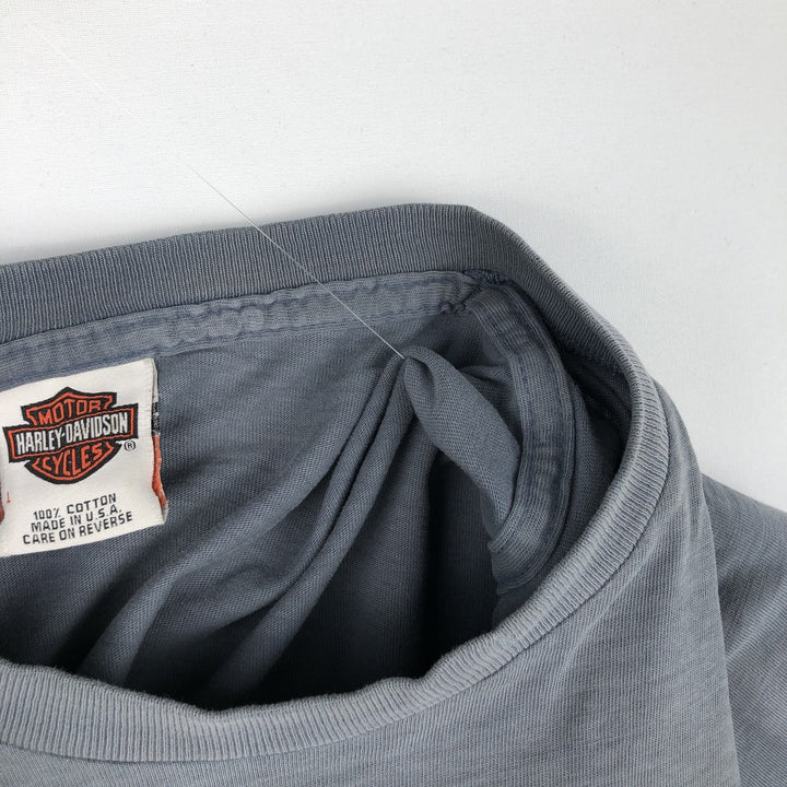 00'S Harley-Davidson Motorcycle Bike T-shirt Made in USA Men's L size cotton black type Vintage Second Hand