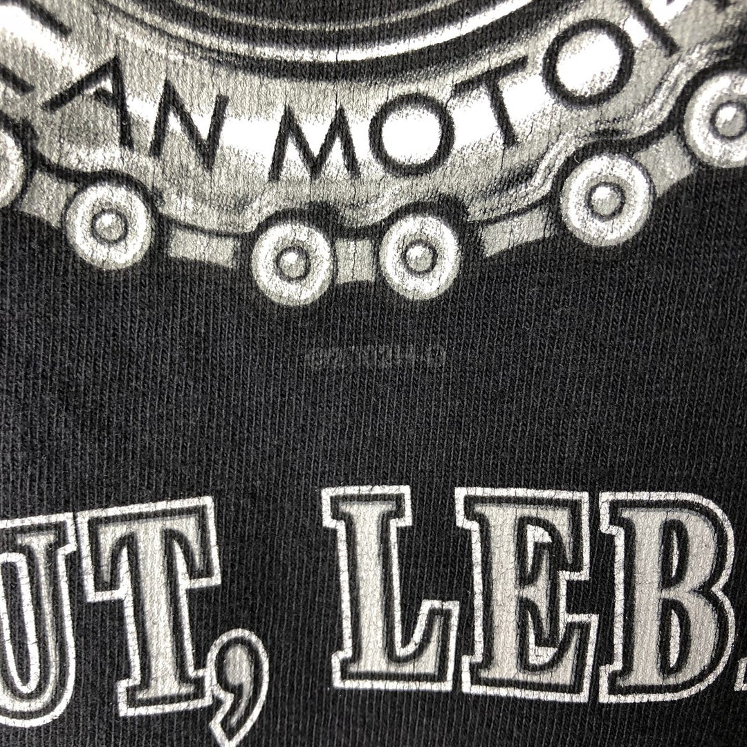 2000'S Harley-Davidson American flag pattern motorcycle bike t-shirt, made in USA, men's size XXL equivalent. cotton black type Vintage Second Hand