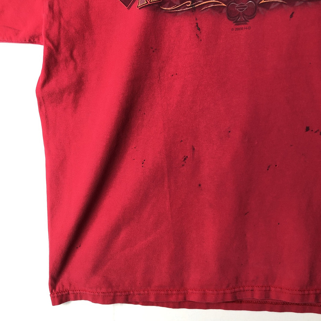 00'S Harley-Davidson Motorcycle Bike T-shirt Made in USA Men's XL cotton red type Vintage Second Hand