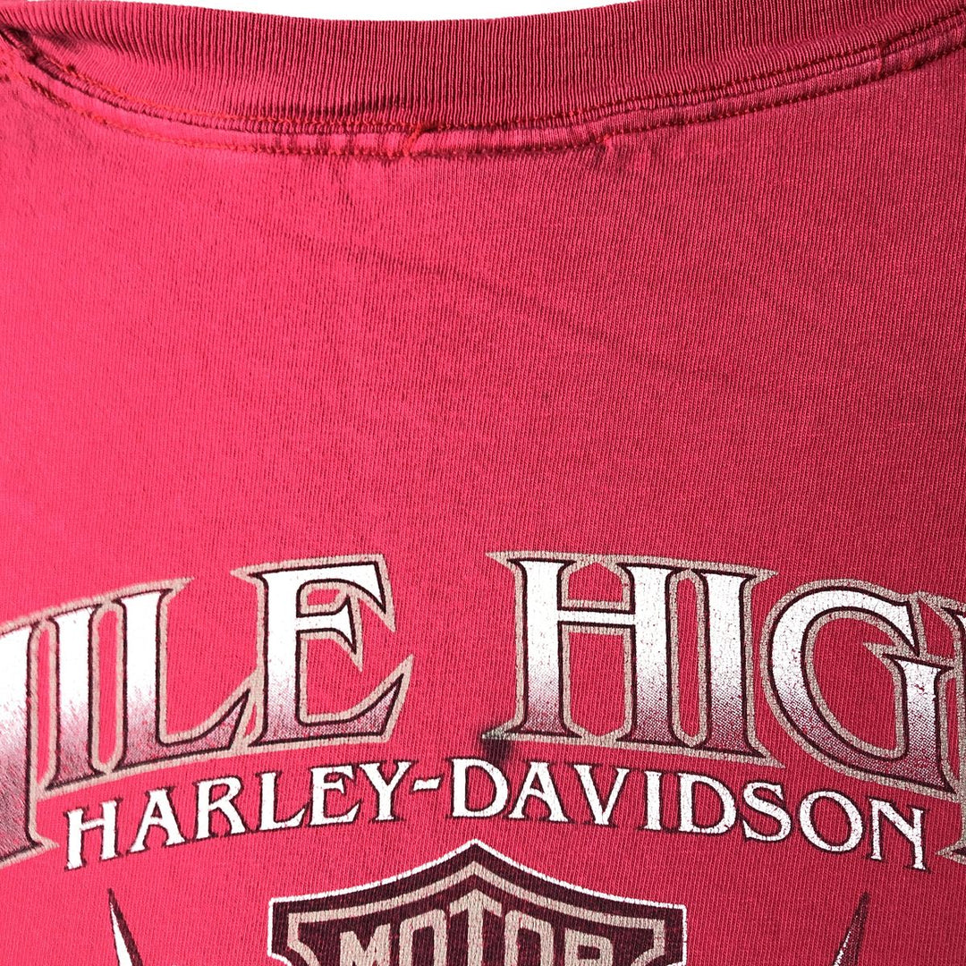 00'S Harley-Davidson Motorcycle Bike T-shirt Made in USA Men's XL cotton red type Vintage Second Hand