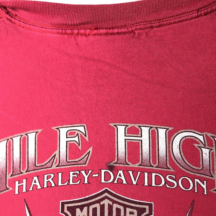 00'S Harley-Davidson Motorcycle Bike T-shirt Made in USA Men's XL cotton red type Vintage Second Hand