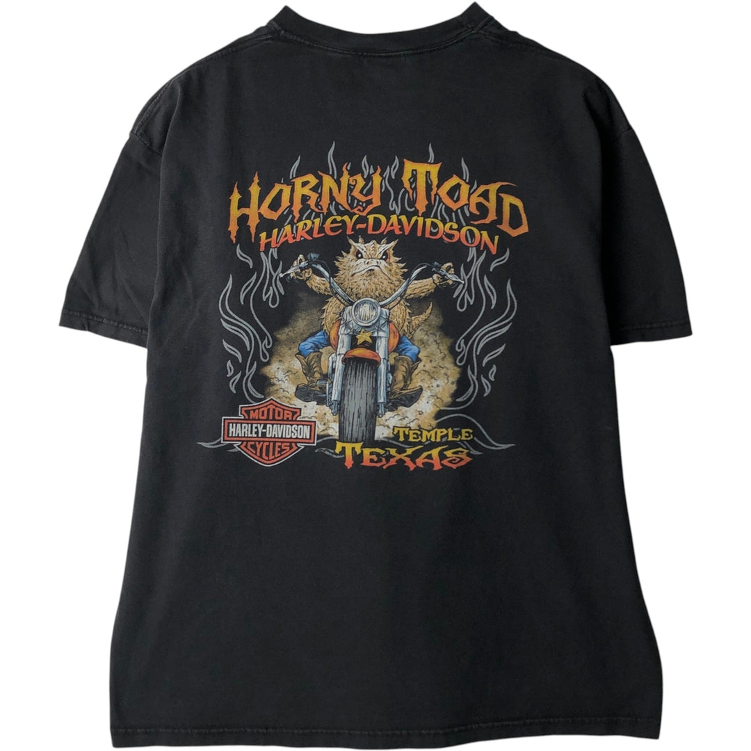 00'S Harley-Davidson Motorcycle Bike T-shirt Made in USA Men's XL cotton black type Vintage Second Hand