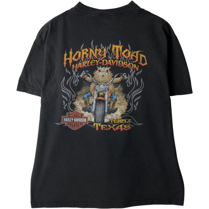 00'S Harley-Davidson Motorcycle Bike T-shirt Made in USA Men's XL cotton black type Vintage Second Hand