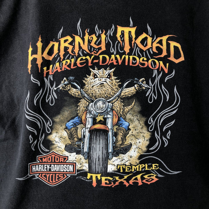 00'S Harley-Davidson Motorcycle Bike T-shirt Made in USA Men's XL cotton black type Vintage Second Hand
