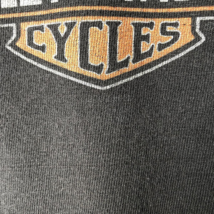 00'S Harley-Davidson Motorcycle Bike T-shirt Made in USA Men's XL cotton black type Vintage Second Hand