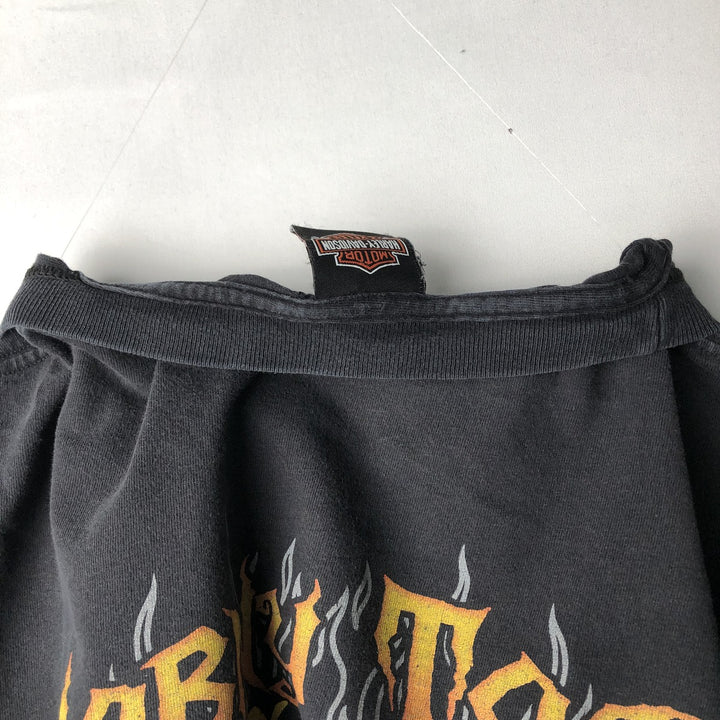 00'S Harley-Davidson Motorcycle Bike T-shirt Made in USA Men's XL cotton black type Vintage Second Hand