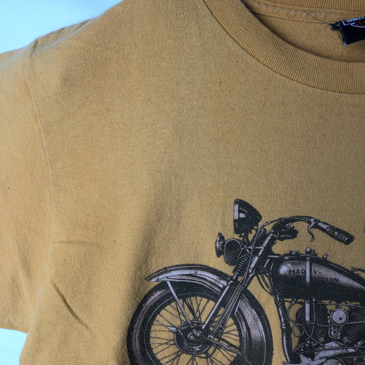 00'S Harley-Davidson Eagle Pattern Motorcycle Bike T-shirt Made in USA Men's XL cotton orange type Vintage Second Hand