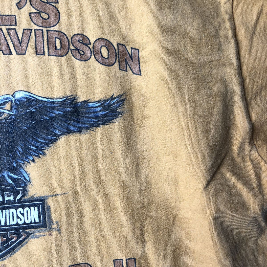 00'S Harley-Davidson Eagle Pattern Motorcycle Bike T-shirt Made in USA Men's XL cotton orange type Vintage Second Hand