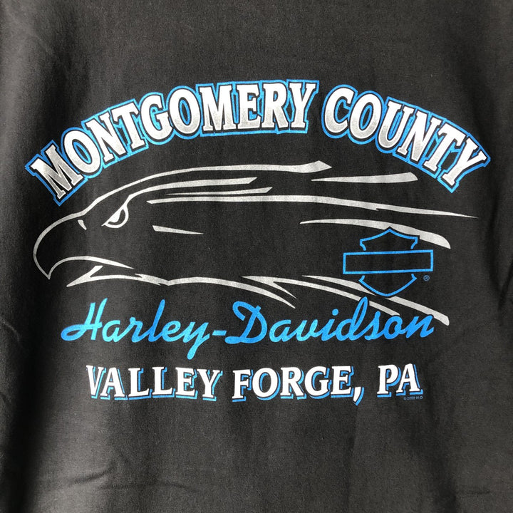 00'S Harley-Davidson Stars and Stripes Motorcycle Bike T-shirt Men's XL unclear black type Vintage Second Hand