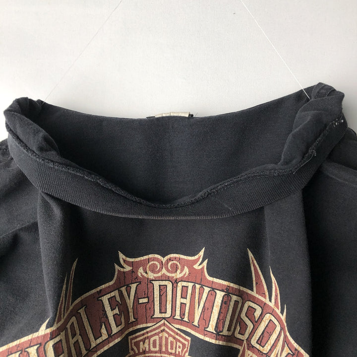 00'S Harley-Davidson Eagle Pattern Motorcycle Bike T-shirt Made in USA Men's XXL cotton black type Vintage Second Hand