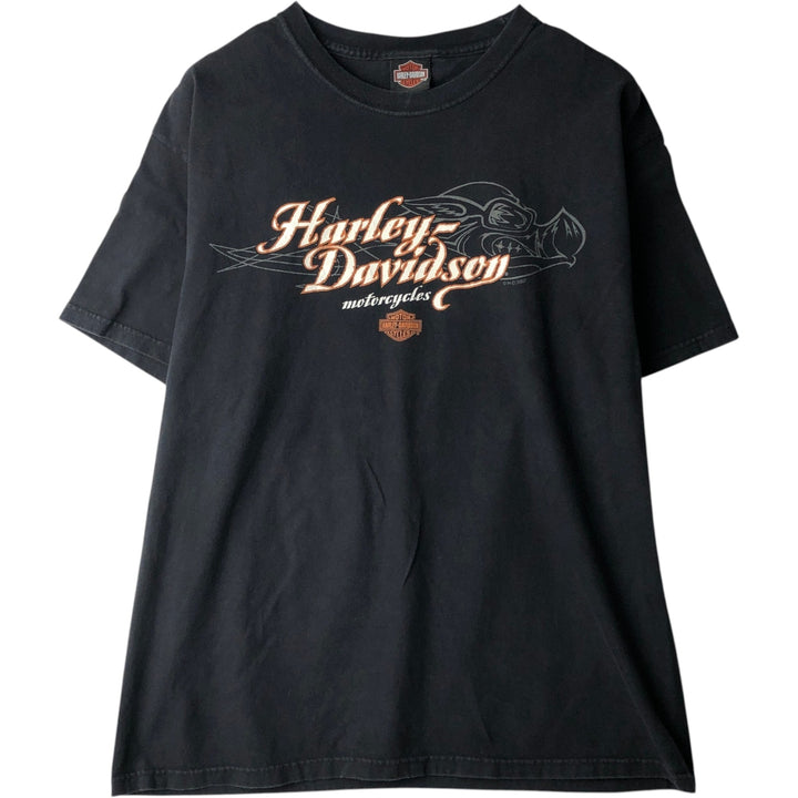 00'S Harley-Davidson Motorcycle Bike T-shirt Men's XL size cotton black type Vintage Second Hand
