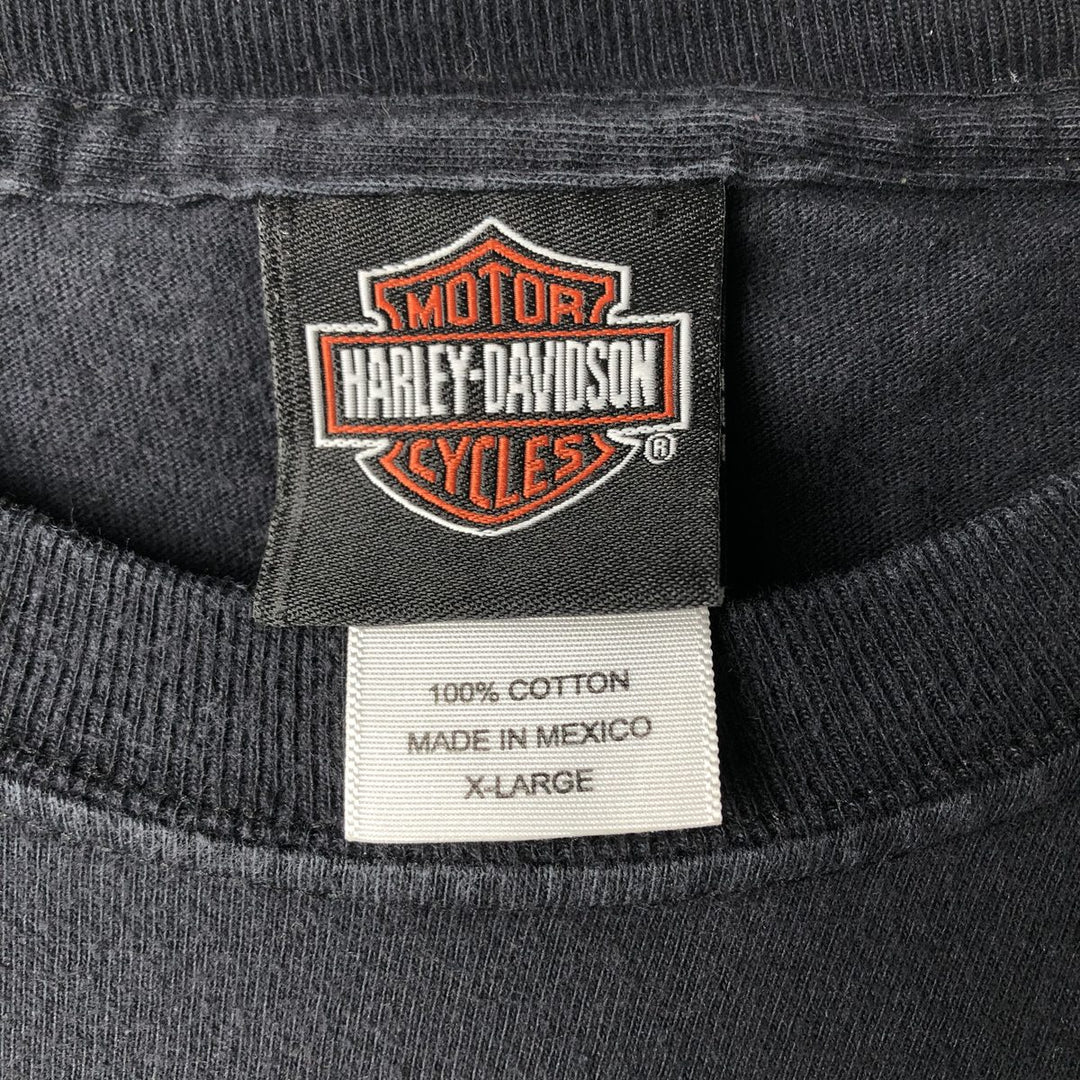 00'S Harley-Davidson Motorcycle Bike T-shirt Men's XL size cotton black type Vintage Second Hand