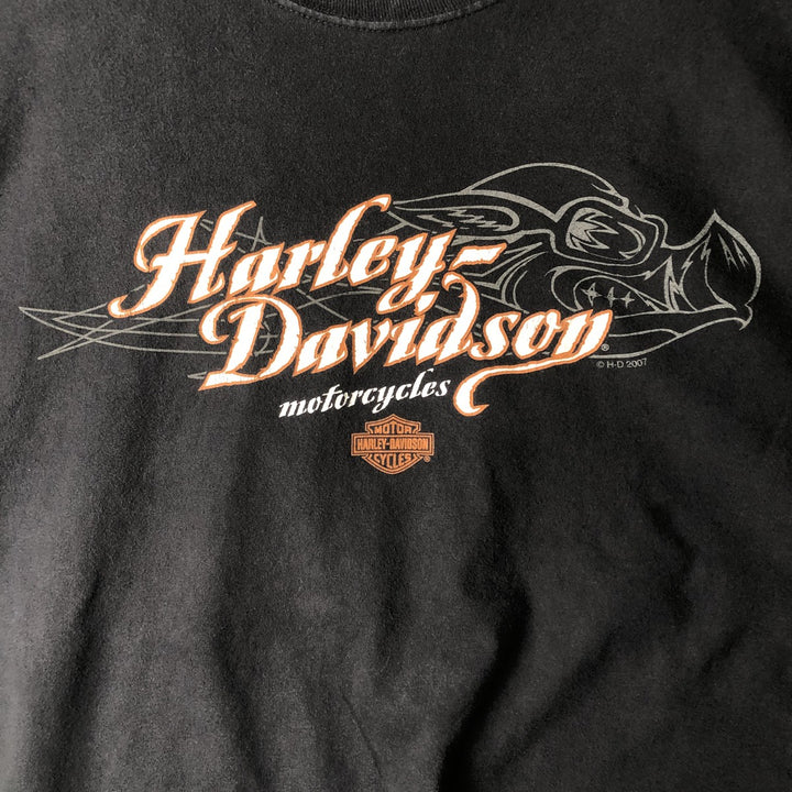 00'S Harley-Davidson Motorcycle Bike T-shirt Men's XL size cotton black type Vintage Second Hand