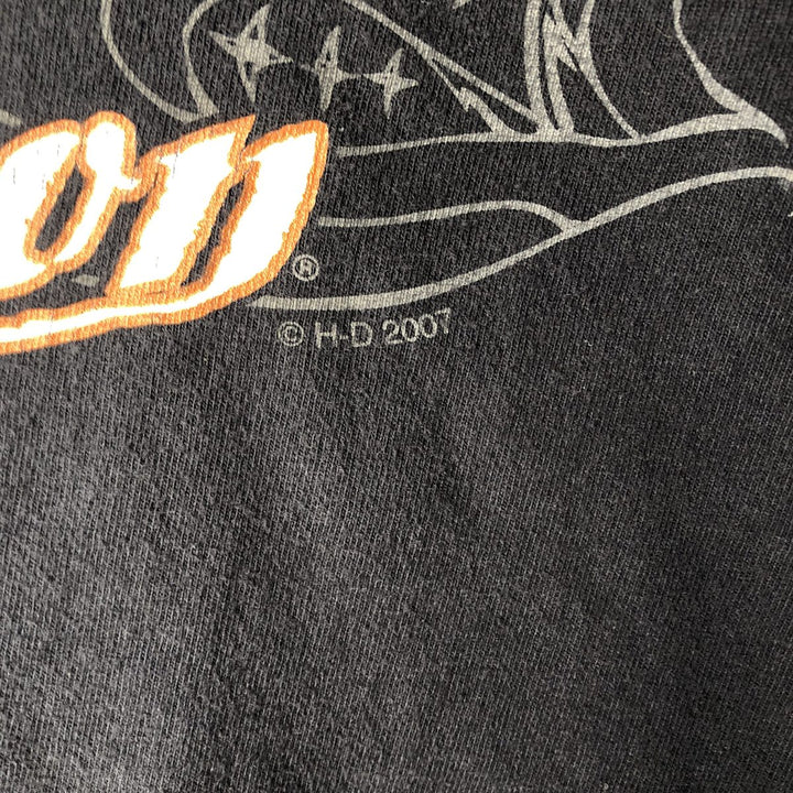 00'S Harley-Davidson Motorcycle Bike T-shirt Men's XL size cotton black type Vintage Second Hand