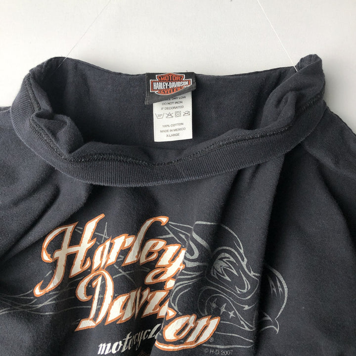 00'S Harley-Davidson Motorcycle Bike T-shirt Men's XL size cotton black type Vintage Second Hand