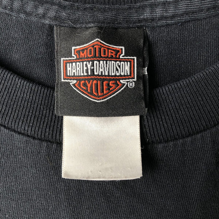 00'S Harley-Davidson Skull Pattern Motorcycle Bike T-shirt Men's XL size cotton black type Vintage Second Hand
