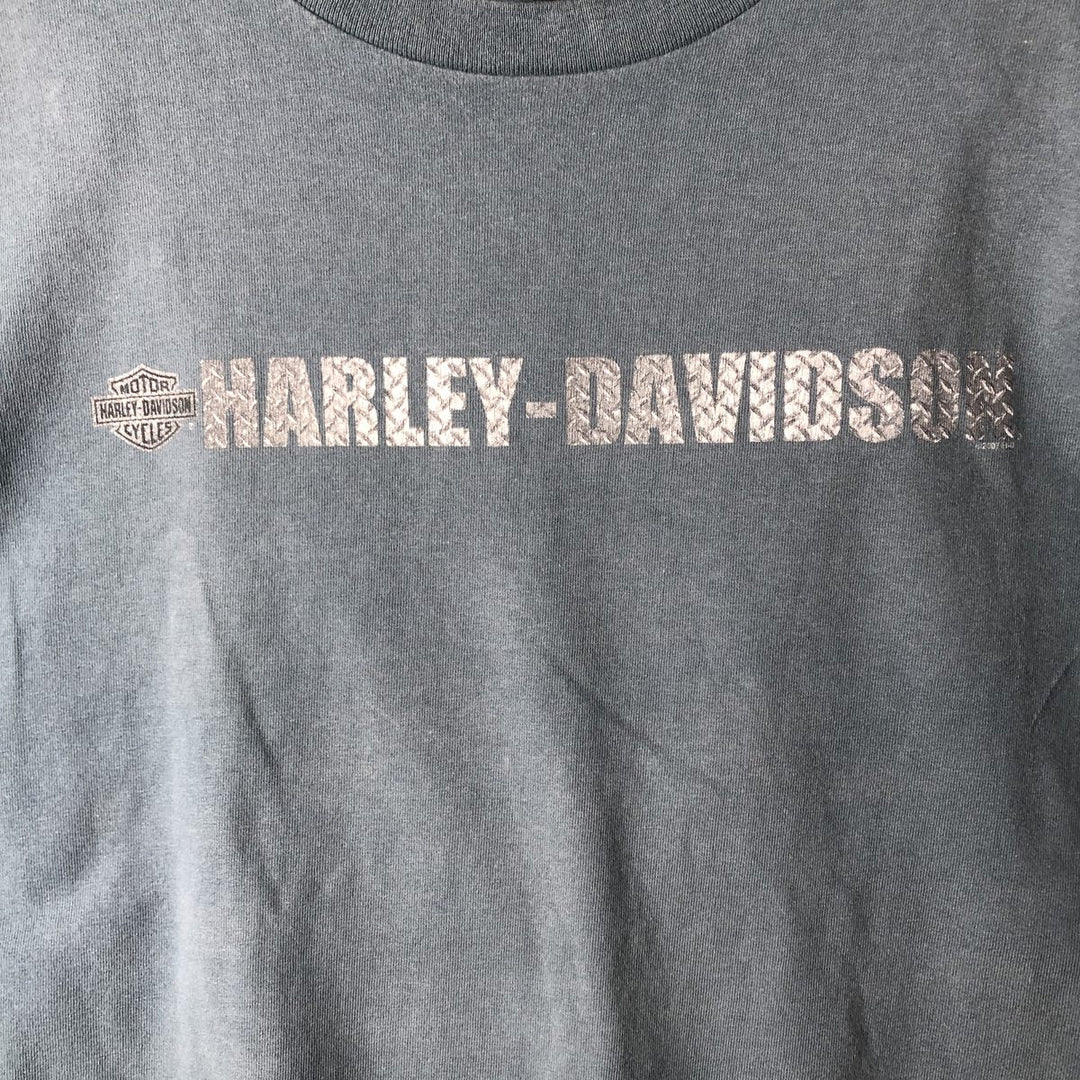 00'S Harley-Davidson Motorcycle Bike T-shirt Made in USA Men's XL cotton Blue type light blue Vintage Second Hand