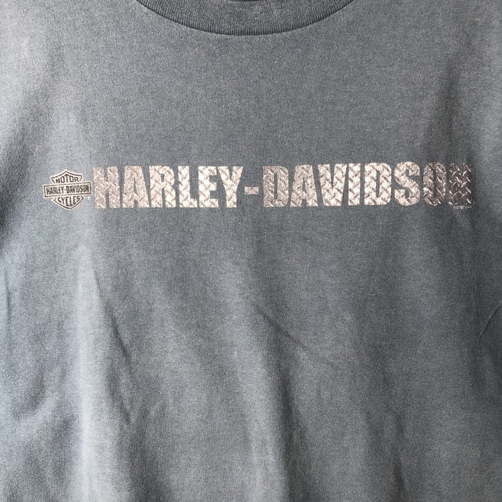 00'S Harley-Davidson Motorcycle Bike T-shirt Made in USA Men's XL cotton Blue type light blue Vintage Second Hand