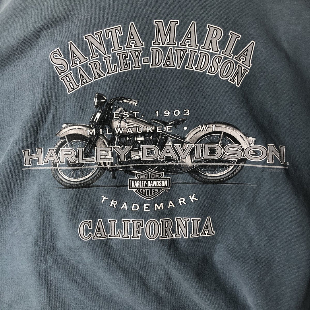 00'S Harley-Davidson Motorcycle Bike T-shirt Made in USA Men's XL cotton Blue type light blue Vintage Second Hand
