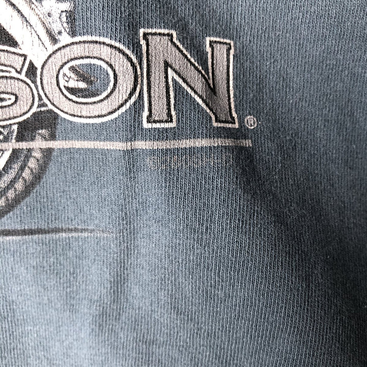 00'S Harley-Davidson Motorcycle Bike T-shirt Made in USA Men's XL cotton Blue type light blue Vintage Second Hand