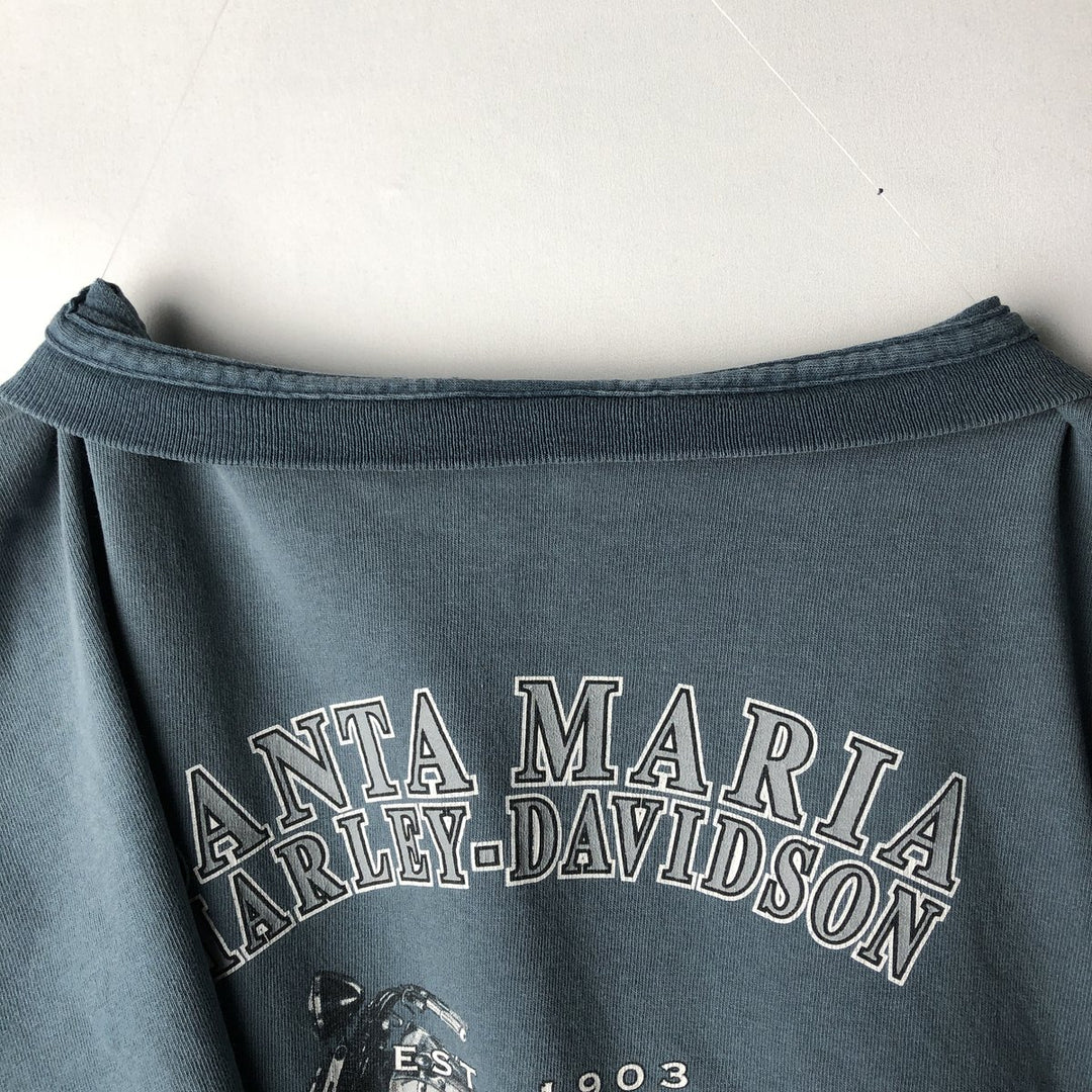 00'S Harley-Davidson Motorcycle Bike T-shirt Made in USA Men's XL cotton Blue type light blue Vintage Second Hand