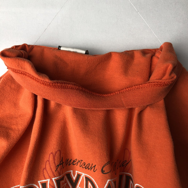 Harley-Davidson Eagle Pattern Motorcycle Bike T-shirt Made in USA Men's XL cotton orange type Vintage Second Hand