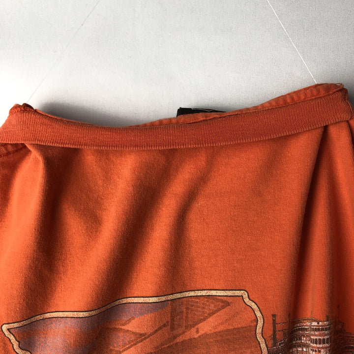 Harley-Davidson Eagle Pattern Motorcycle Bike T-shirt Made in USA Men's XL cotton orange type Vintage Second Hand