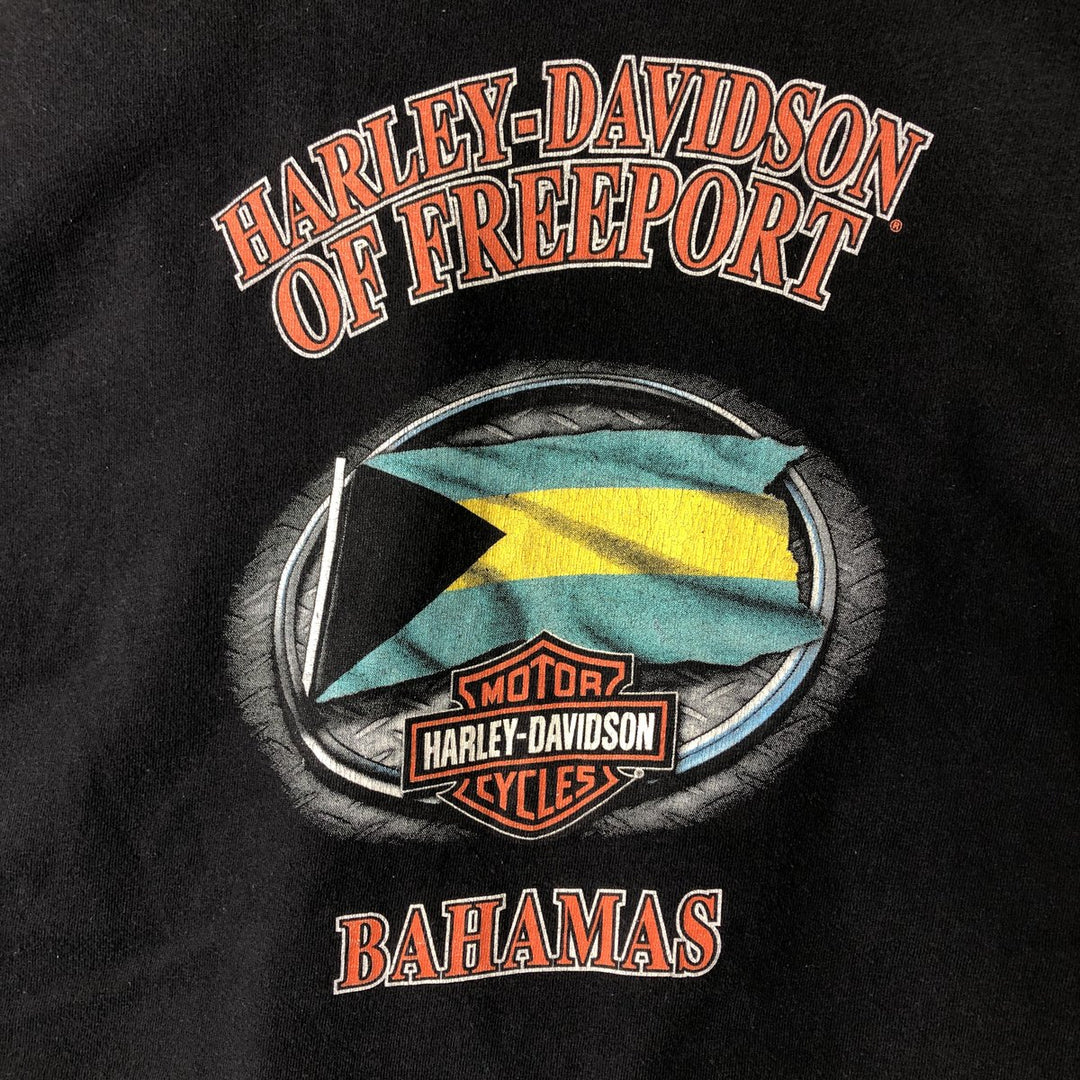 00'S Harley-Davidson Skull Pattern Motorcycle Bike T-shirt Made in USA Men's XL cotton black type Vintage Second Hand