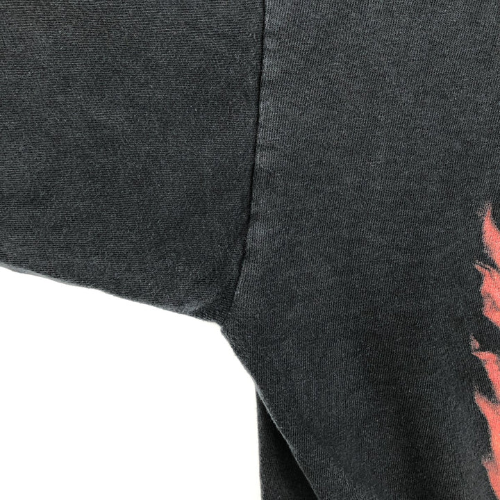 00'S Harley-Davidson Fire Pattern Motorcycle Bike T-Shirt Men's M unclear black type Vintage Second Hand