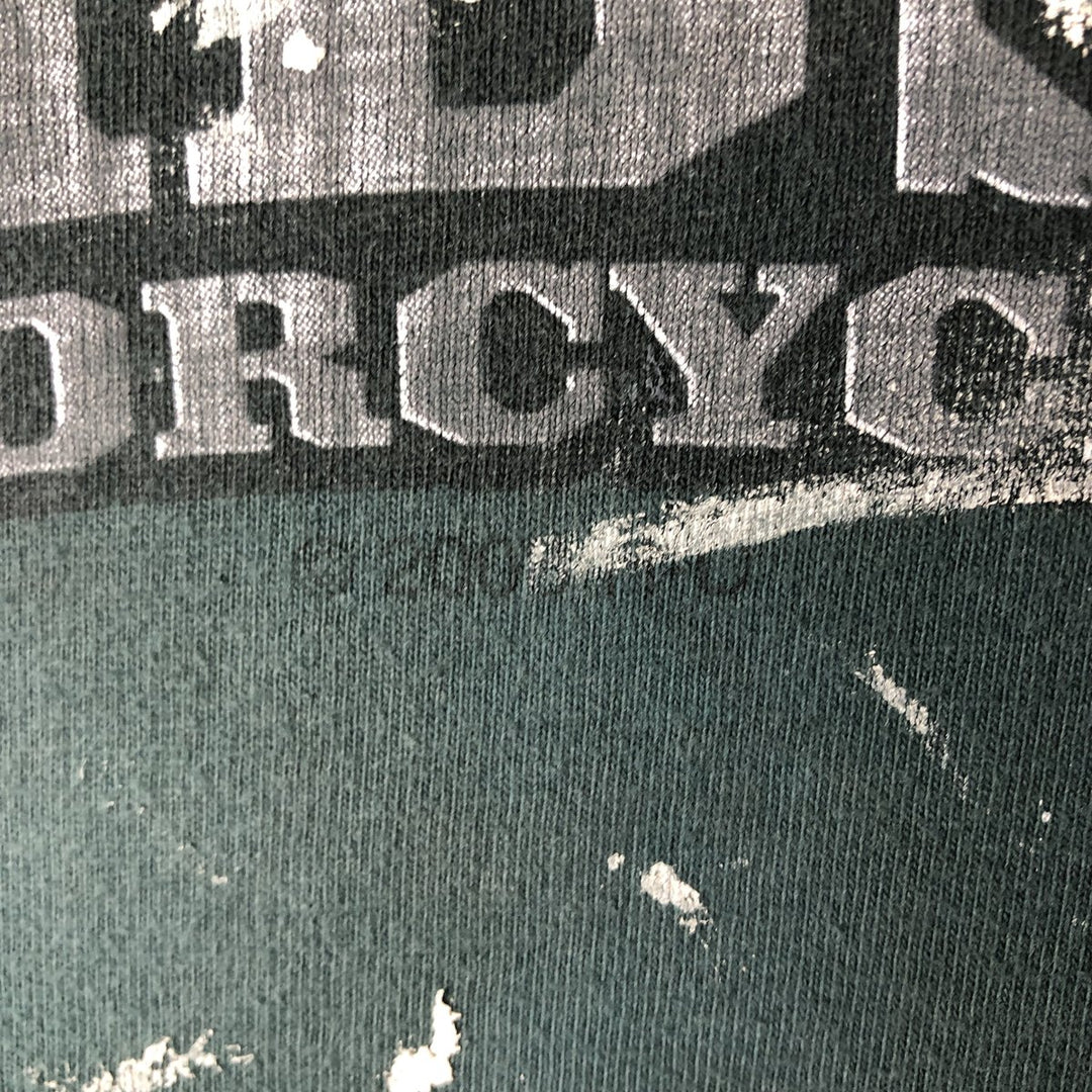 00'S Harley-Davidson Motorcycle Bike T-shirt Made in USA Men's L size cotton green type Vintage Second Hand
