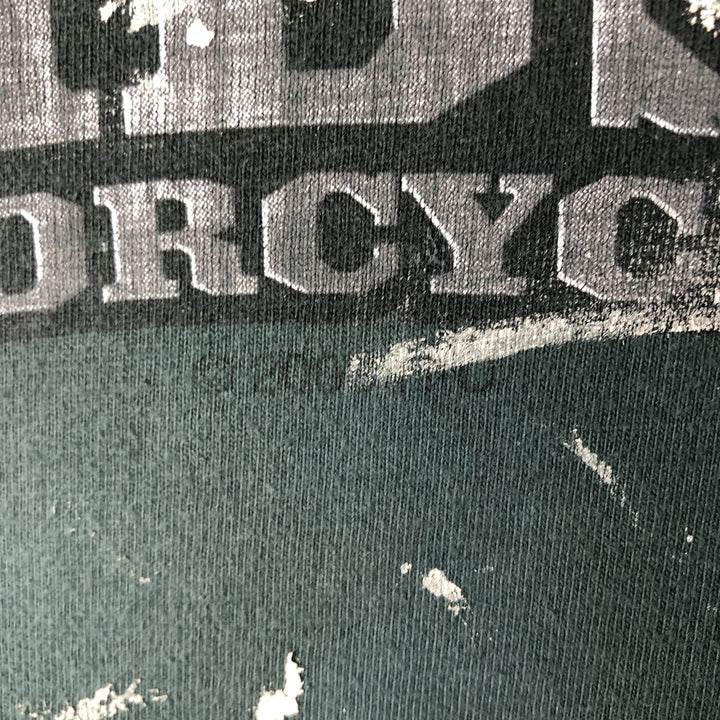 00'S Harley-Davidson Motorcycle Bike T-shirt Made in USA Men's L size cotton green type Vintage Second Hand