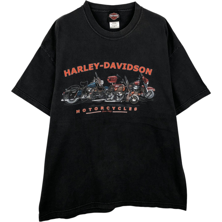 00'S Harley-Davidson Motorcycle Bike T-shirt Made in USA Men's XL cotton black type Vintage Second Hand