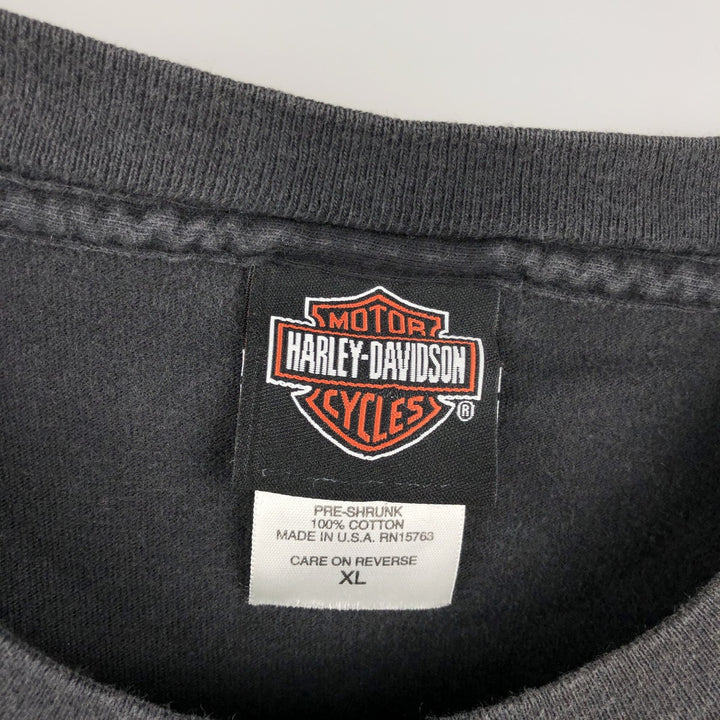00'S Harley-Davidson Motorcycle Bike T-shirt Made in USA Men's XL cotton black type Vintage Second Hand