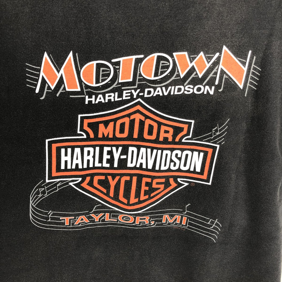 00'S Harley-Davidson Motorcycle Bike T-shirt Made in USA Men's XL cotton black type Vintage Second Hand