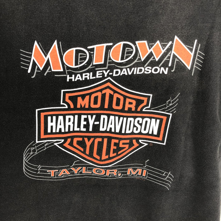 00'S Harley-Davidson Motorcycle Bike T-shirt Made in USA Men's XL cotton black type Vintage Second Hand