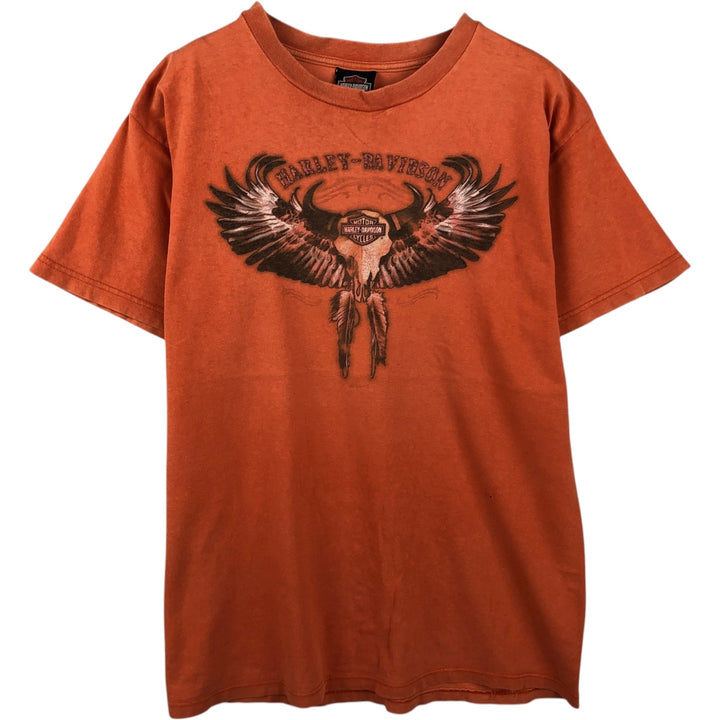 Harley-Davidson Motorcycle Bike T-shirt, Men's Size L unclear orange type Vintage Second Hand