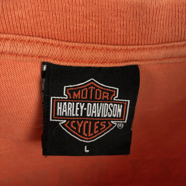 Harley-Davidson Motorcycle Bike T-shirt, Men's Size L unclear orange type Vintage Second Hand