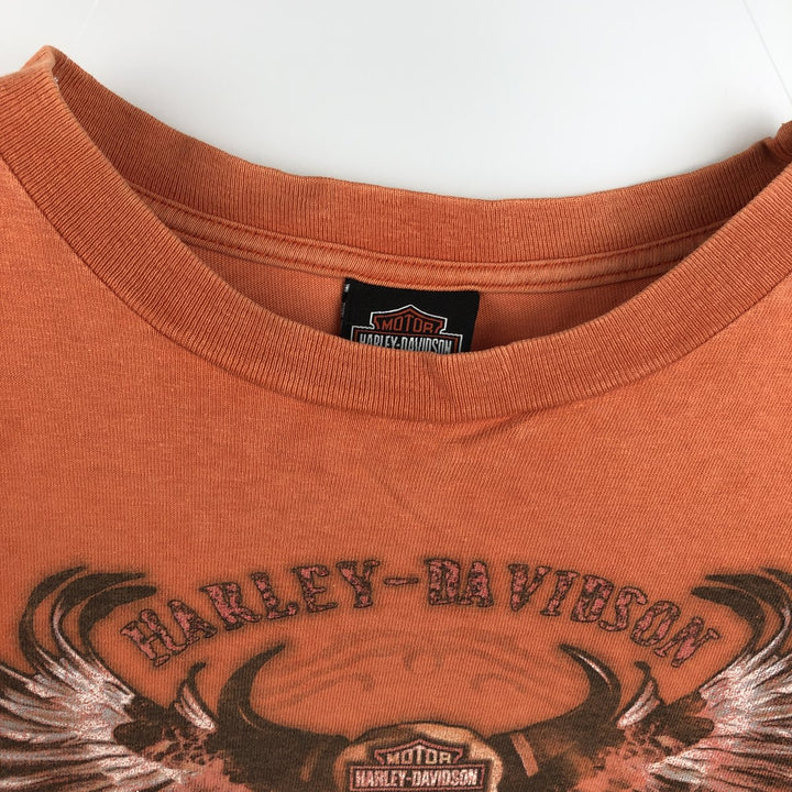 Harley-Davidson Motorcycle Bike T-shirt, Men's Size L unclear orange type Vintage Second Hand