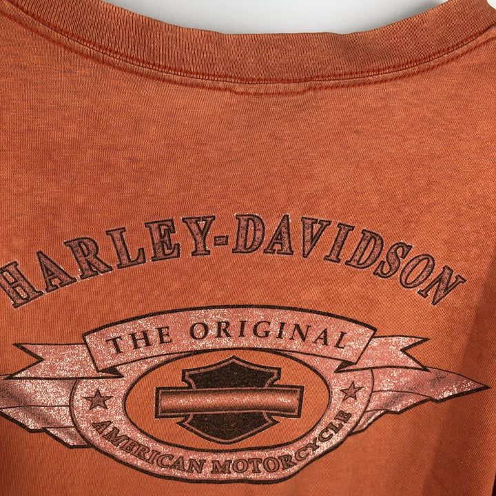 Harley-Davidson Motorcycle Bike T-shirt, Men's Size L unclear orange type Vintage Second Hand