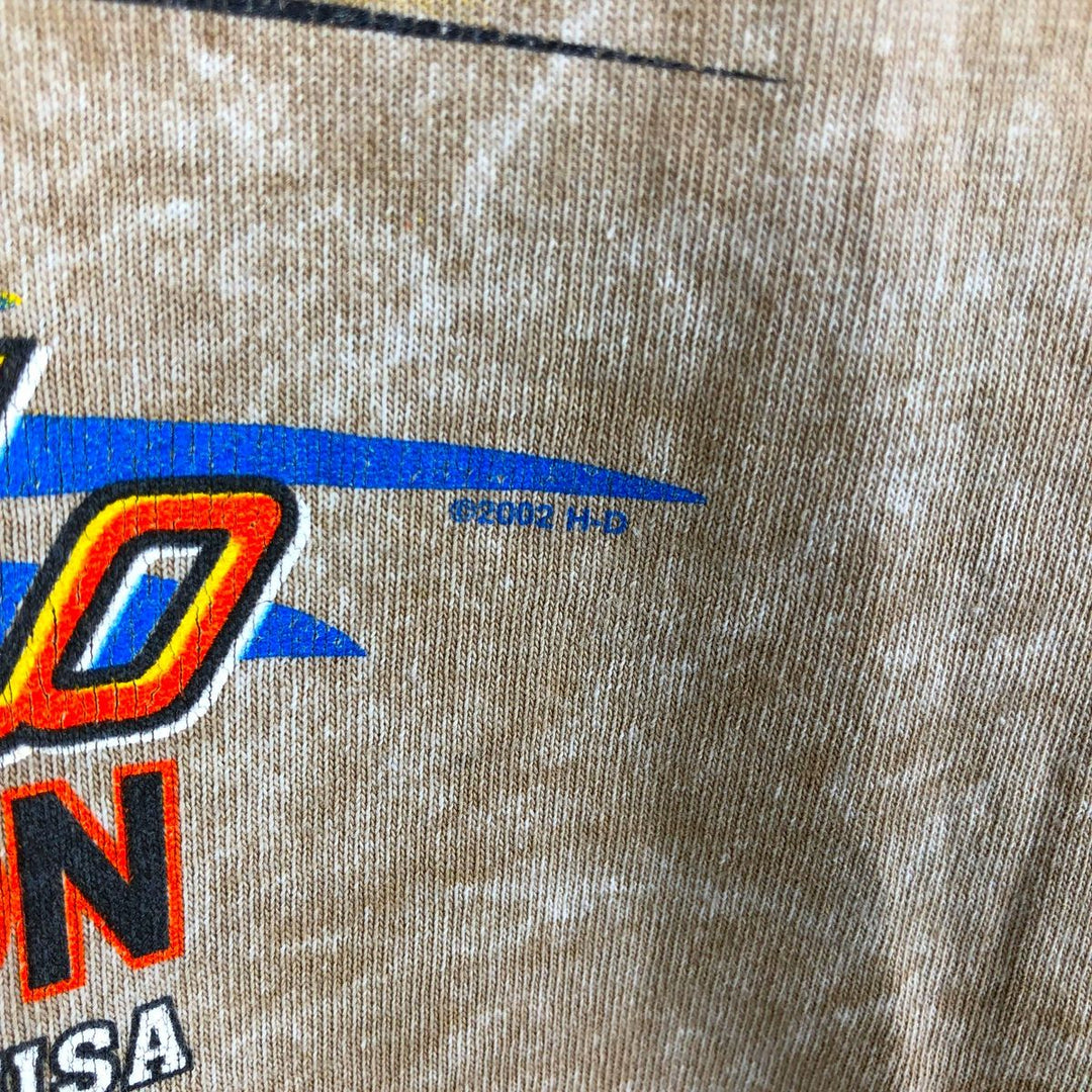 2000'S Harley-Davidson Eagle Pattern Motorcycle T-Shirt, Made in USA, Men's Size XL (approx.) cotton Beige type Vintage Second Hand