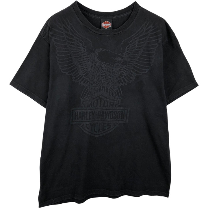 Harley-Davidson Eagle Pattern Motorcycle Bike T-shirt Made in USA Men's XL cotton black type Vintage Second Hand