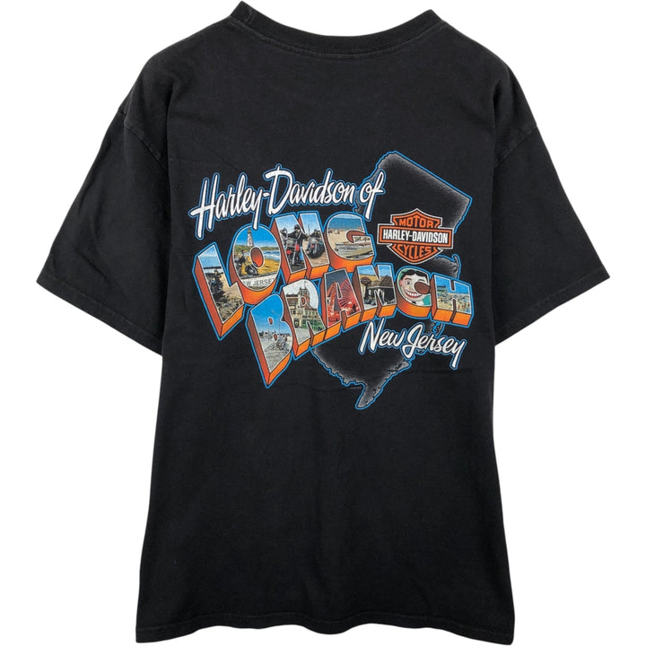 Harley-Davidson Eagle Pattern Motorcycle Bike T-shirt Made in USA Men's XL cotton black type Vintage Second Hand