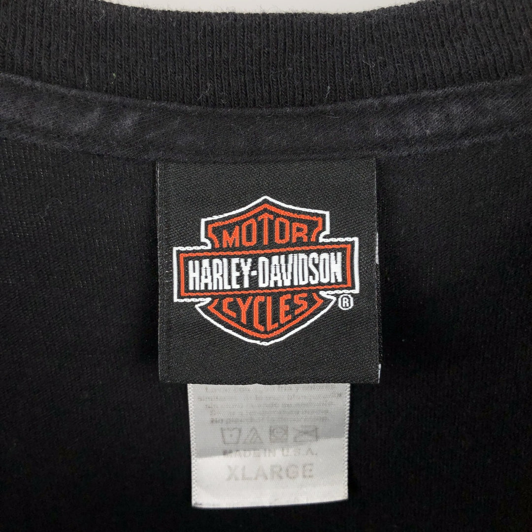 Harley-Davidson Eagle Pattern Motorcycle Bike T-shirt Made in USA Men's XL cotton black type Vintage Second Hand