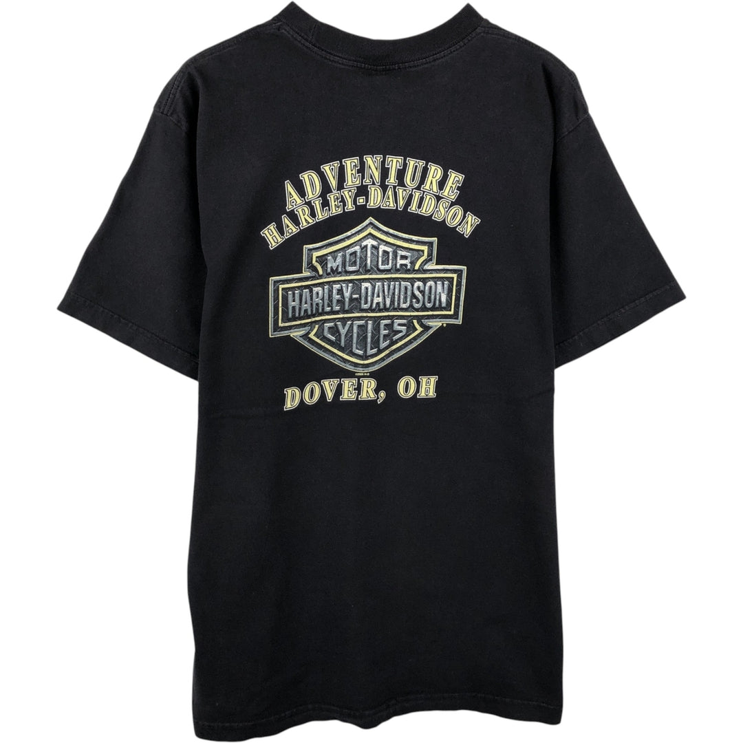 00'S Harley-Davidson Motorcycle Bike T-shirt Made in USA Men's L size cotton black type Vintage Second Hand