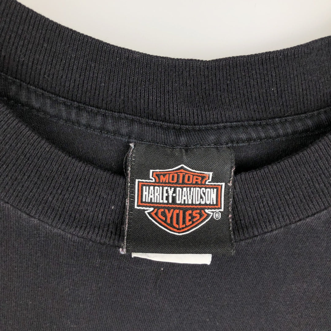 00'S Harley-Davidson Motorcycle Bike T-shirt Made in USA Men's L size cotton black type Vintage Second Hand