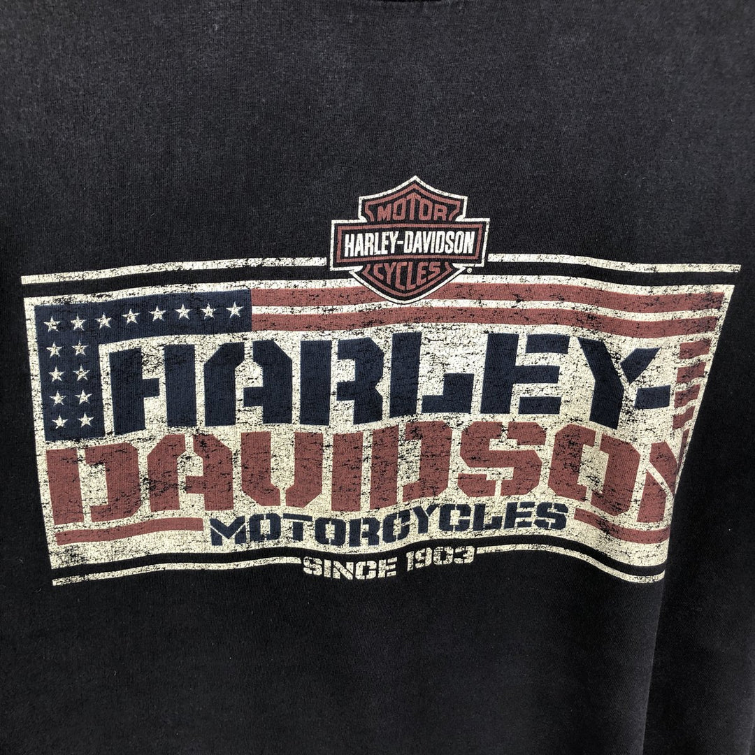 00'S Harley-Davidson Motorcycle Bike T-shirt Made in USA Men's L size cotton black type Vintage Second Hand